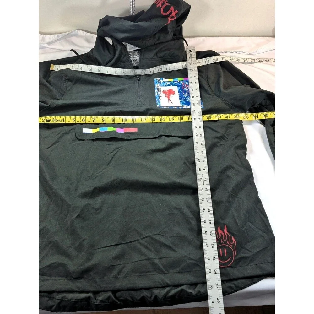 NWOT BKLYN Brooklyn Cloth "Slow Down" Black Anorak Windbreaker Size M 90's Urban - Picture 8 of 14